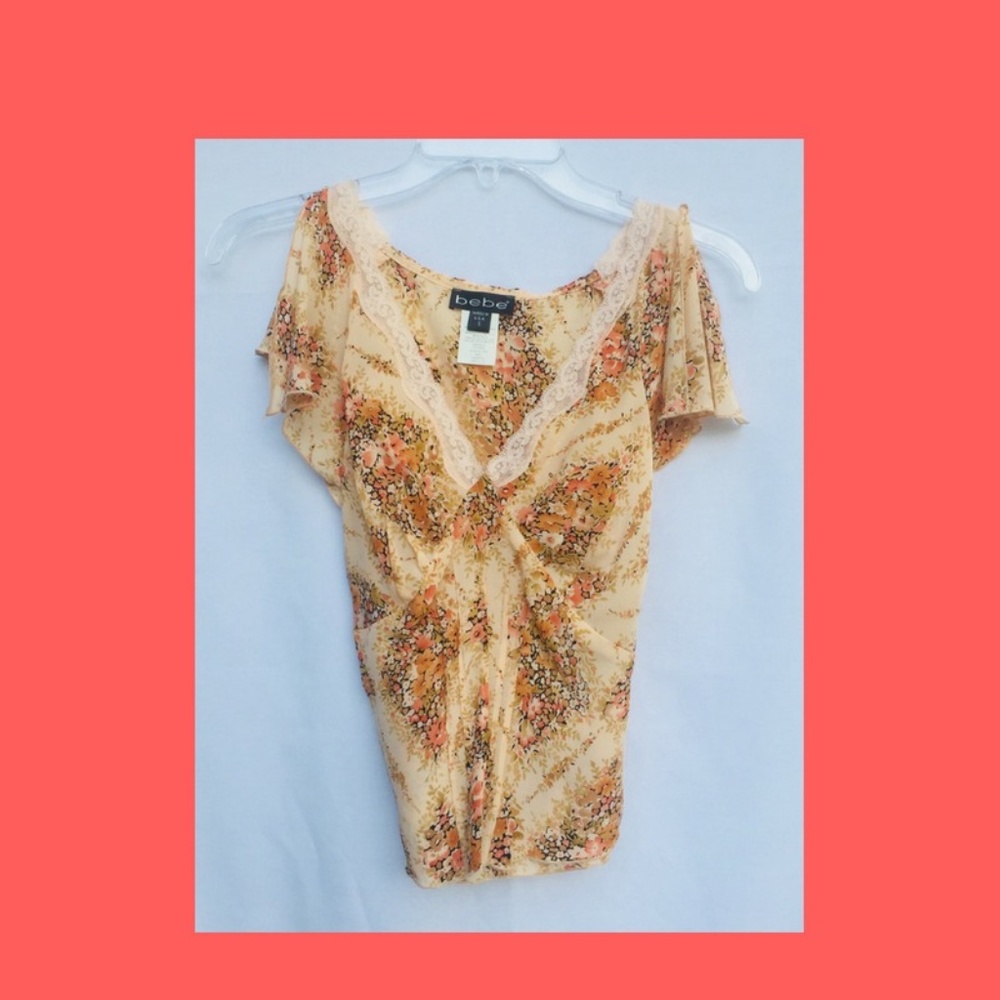 BEBE! Peach perfect summer top. New!